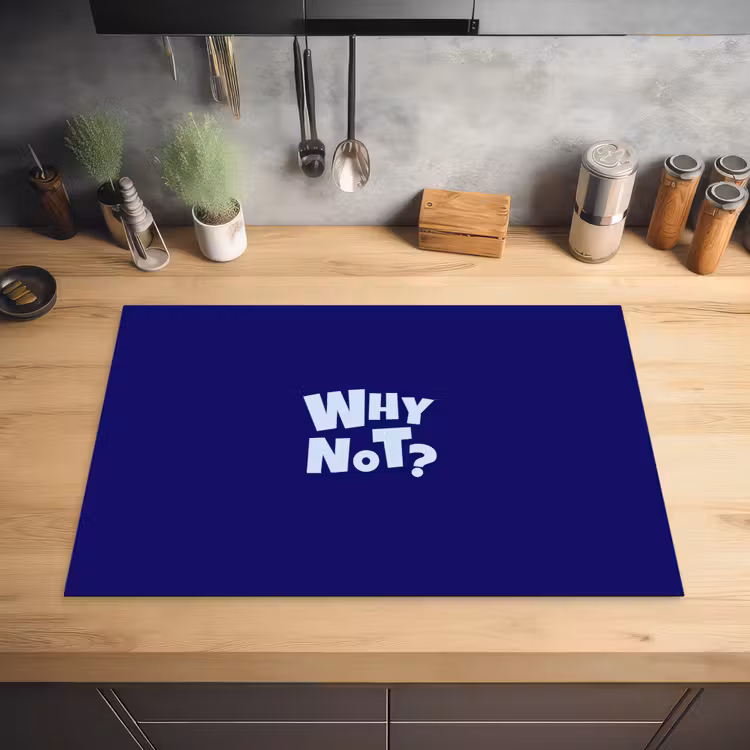 Blauw - Why not - Minimalistisch Inductie beschermer vinyl 3mm klein -sfeer5