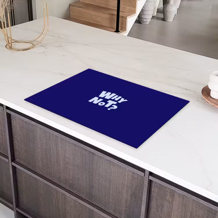 Blauw - Why not - Minimalistisch Inductie beschermer vinyl 3mm klein -sfeer8