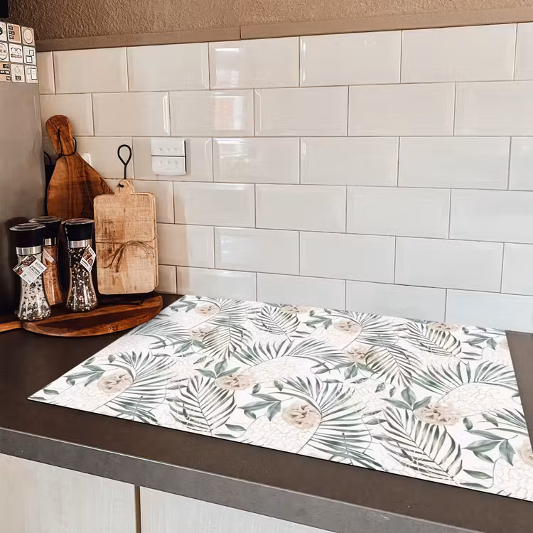 Bohemian - Bloemen - Bladeren - Jungle - Tropical Inductie beschermer vinyl 3mm klein -sfeer3