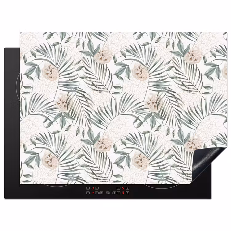 Boho - Jungle - Bloemen - Bladeren Inductie beschermer vinyl 3mm klein -3d