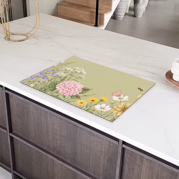 Botanisch - Bloemen - Kleurrijk Inductie beschermer vinyl 3mm klein -sfeer8