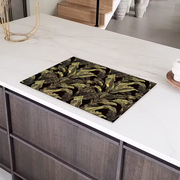 Botanisch - Bladeren - Groen Inductie beschermer vinyl 3mm klein 276 -sfeer8