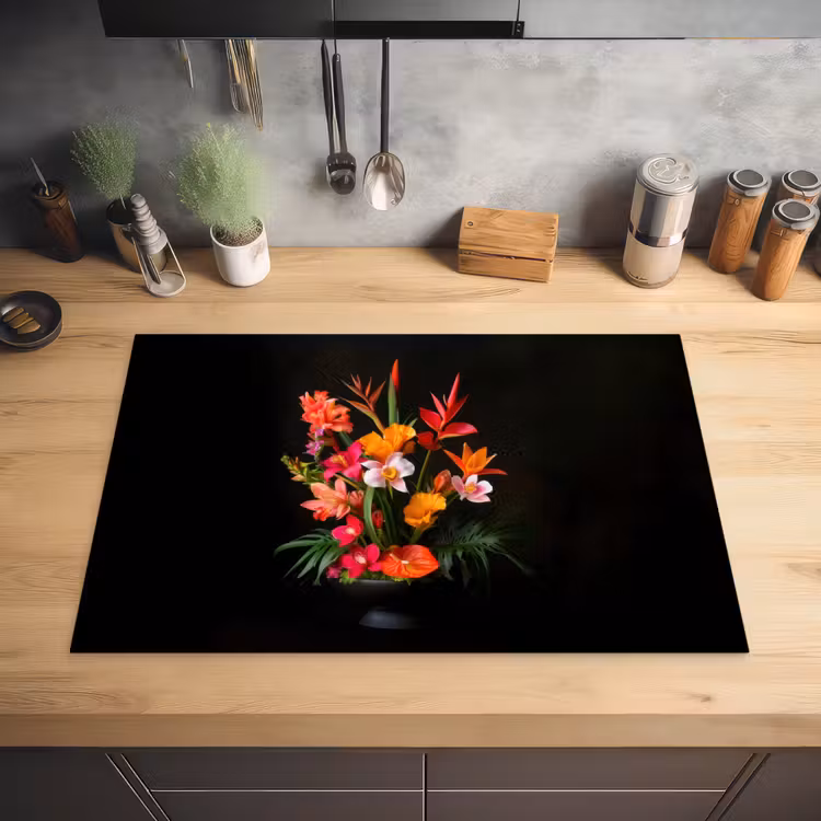 Boeket - Bloemen - Exotisch Inductie beschermer vinyl 3mm klein -sfeer5