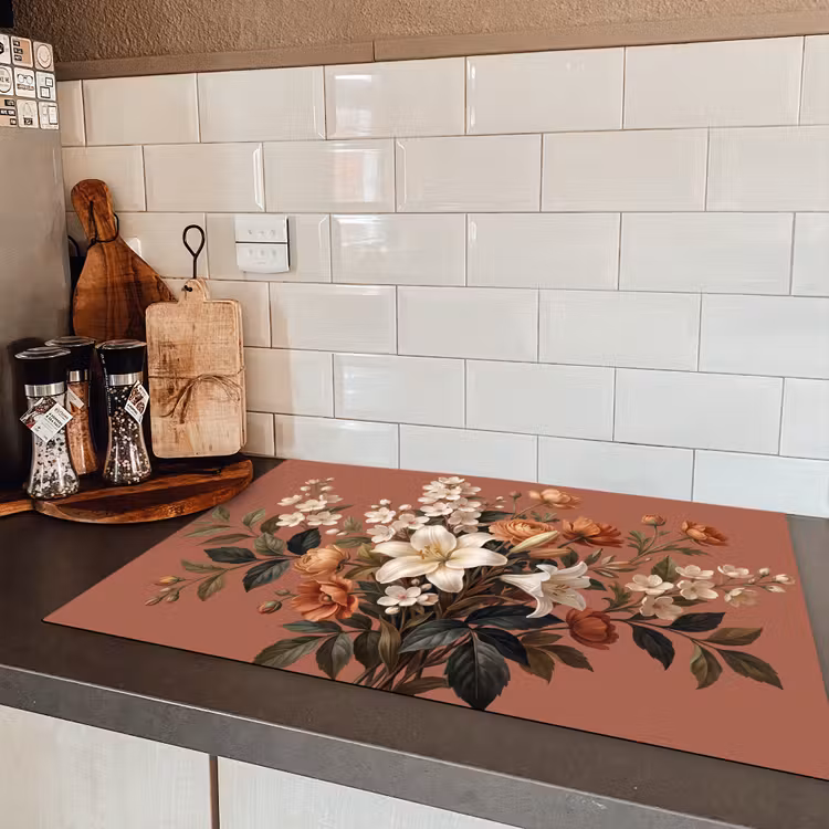 Boeket - Retro - Kleurrijk Inductie beschermer vinyl 3mm klein -sfeer3