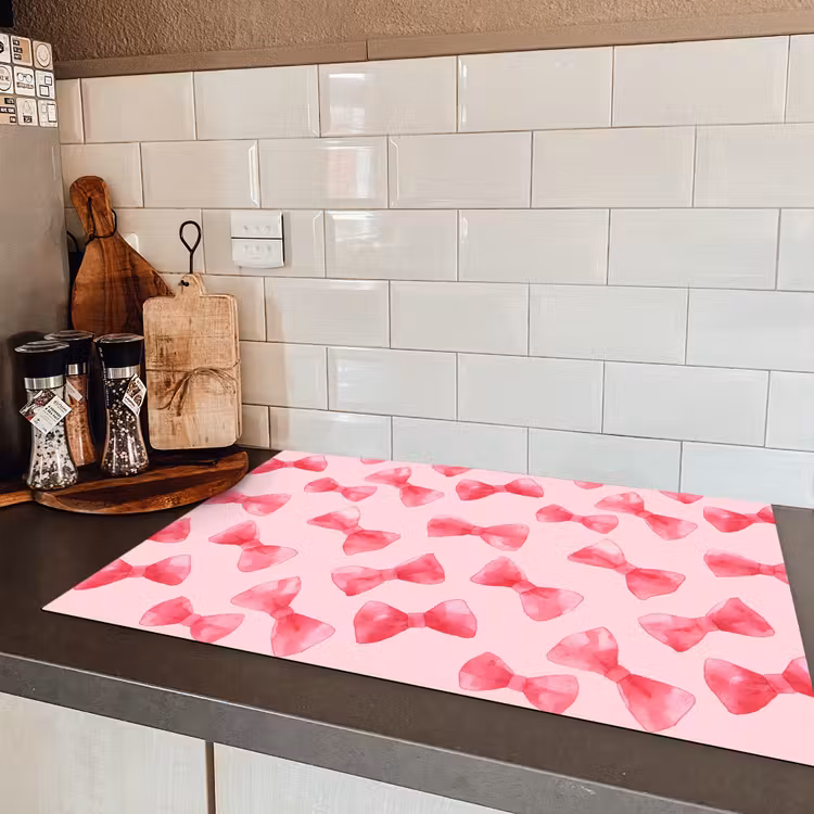 Strikken - Aquarel - Roze Inductie beschermer vinyl 3mm klein 276 -sfeer3