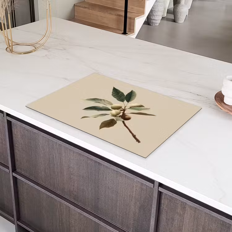 Tak - Groene Bladeren - Vruchten Inductie beschermer vinyl 3mm klein -sfeer8