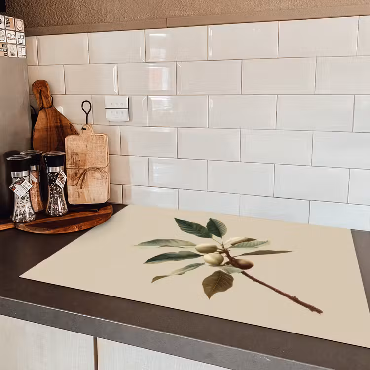 Tak - Groene Bladeren - Vruchten Inductie beschermer vinyl 3mm klein -sfeer3