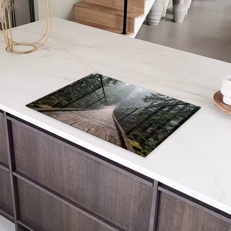Brug - Bos - Mist - Natuur Inductie beschermer vinyl 3mm klein -sfeer8