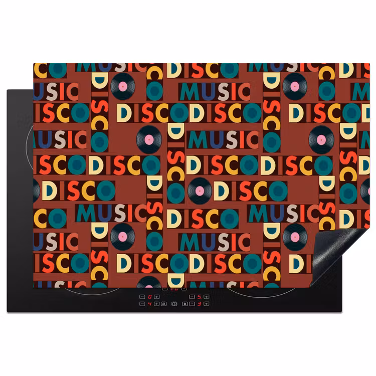 Retro - Disco - Muziek - 70s - Multi Inductie beschermer vinyl 3mm klein 276 -3d