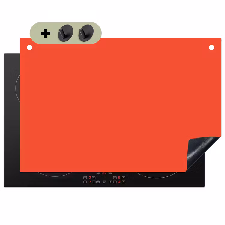 Burnt - Coral - Oranje Inductie beschemer met haakjes klein 777 -3d