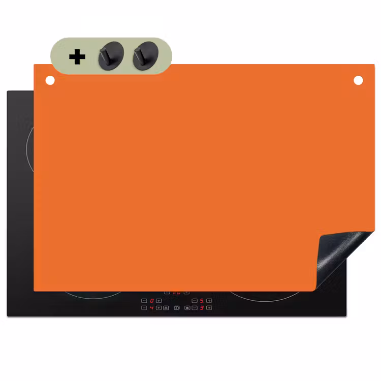 Burnt - Sienna - Oranje Inductie beschemer met haakjes klein 777 -3d