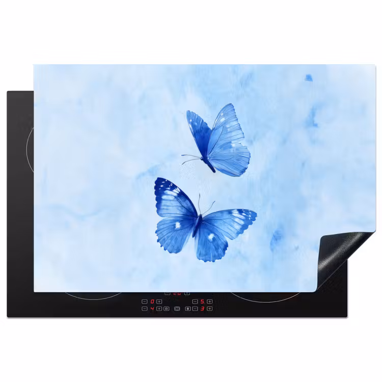 Vlinders - Sierlijk - Blauw Inductie beschermer vinyl 3mm klein -3d