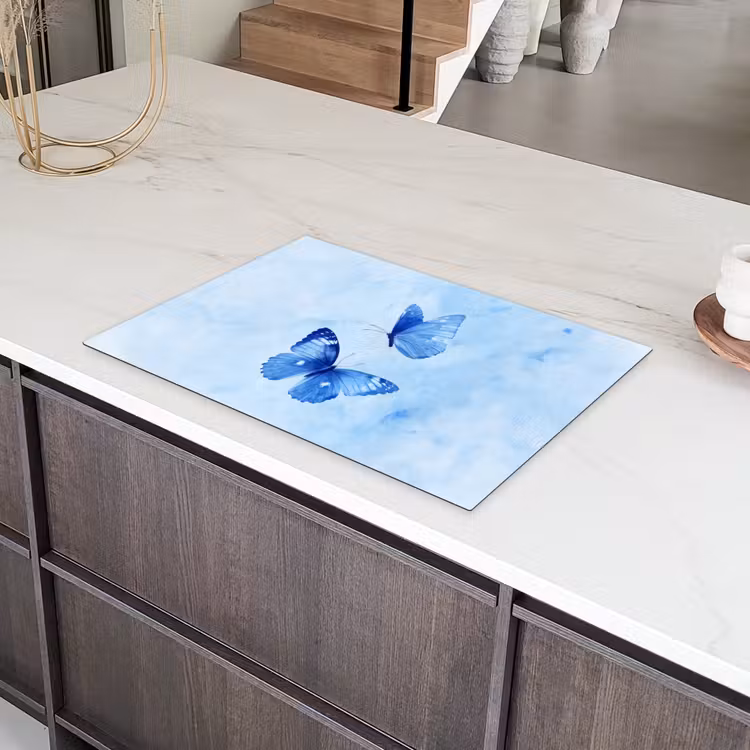 Vlinders - Sierlijk - Blauw Inductie beschermer vinyl 3mm klein -sfeer8