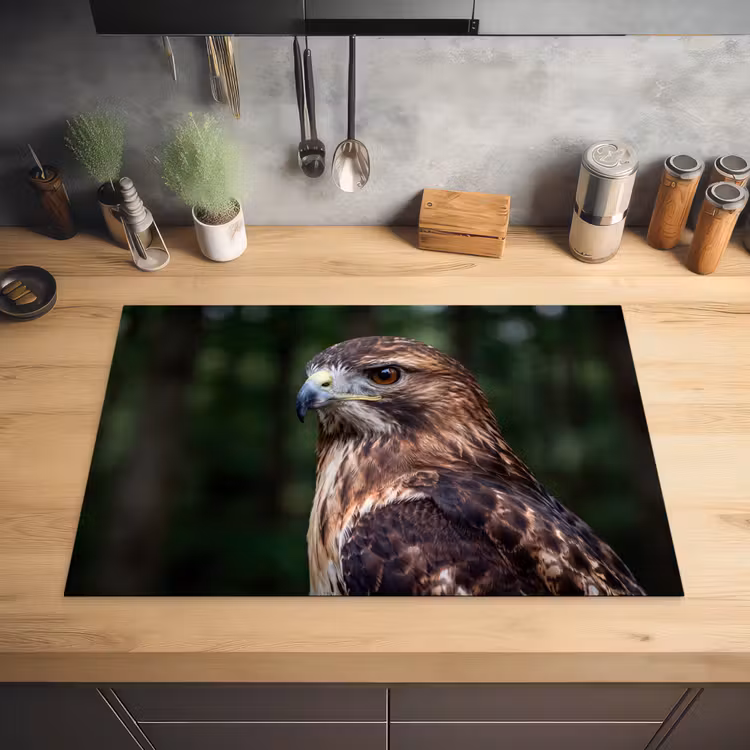 Buizerd - Roofvogel - Natuur - Bruin Inductie beschermer vinyl 3mm klein -sfeer5