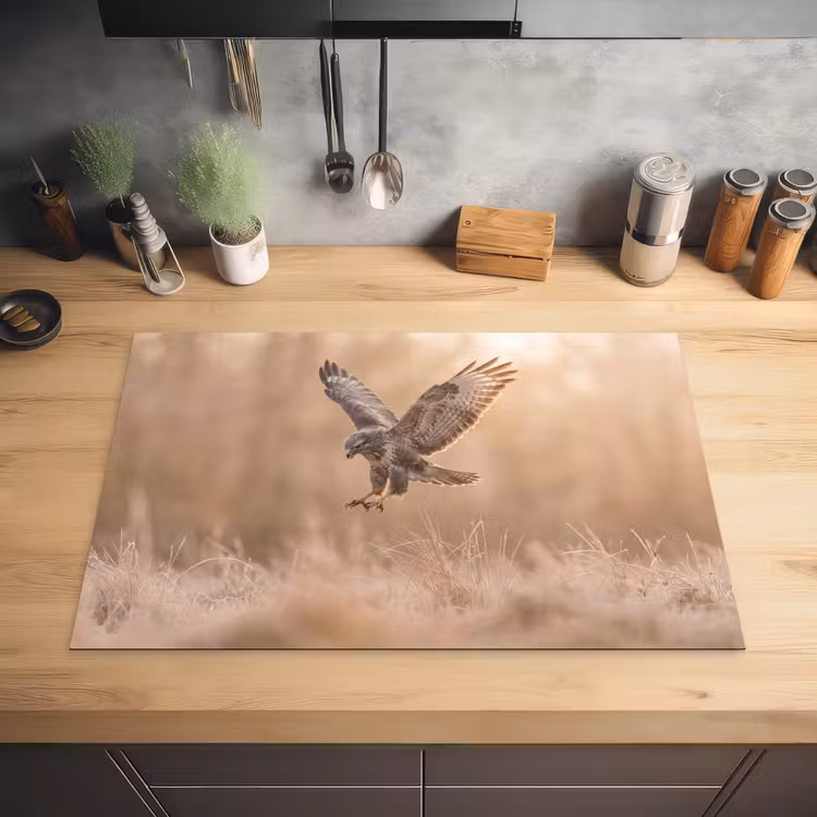 Buizerd - Roofvogel - Natuur - Bruin Inductie beschermer vinyl 3mm klein -sfeer5