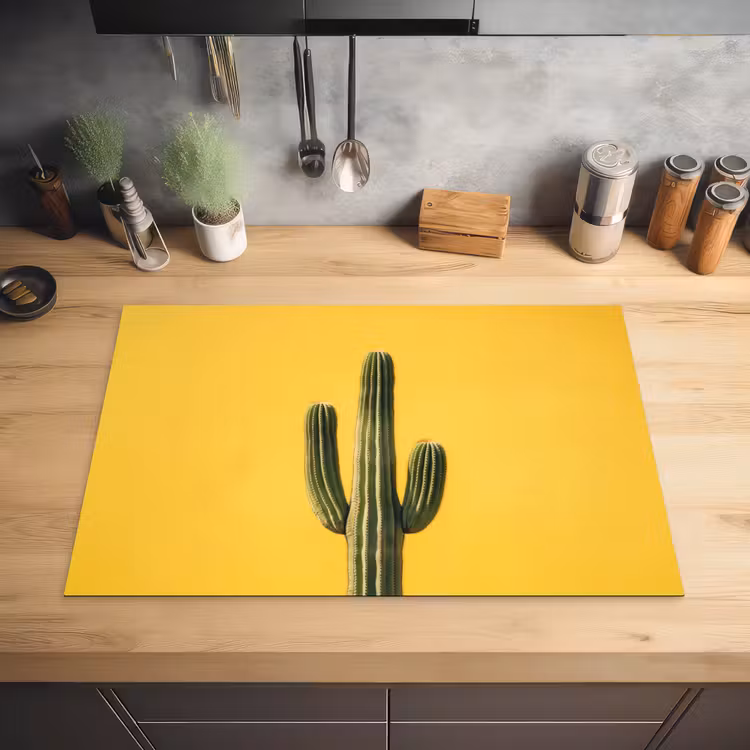 Cactus - Groen - Minimalistisch Inductie beschermer vinyl 3mm klein -sfeer5