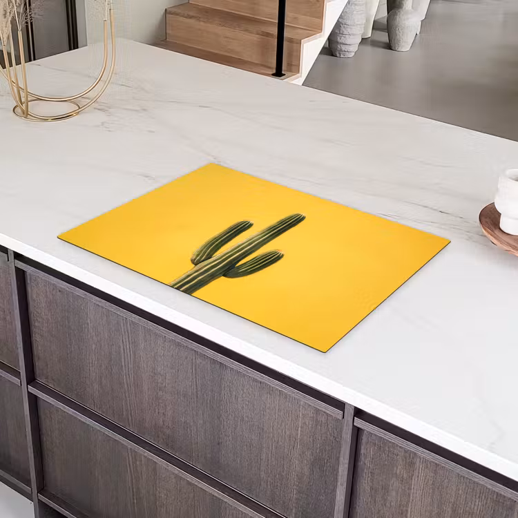 Cactus - Groen - Minimalistisch Inductie beschermer vinyl 3mm klein -sfeer8