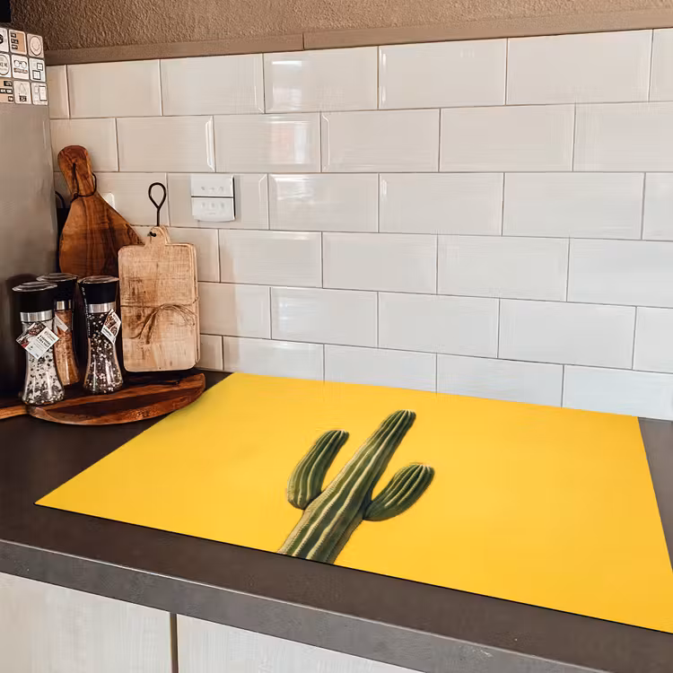 Cactus - Groen - Minimalistisch Inductie beschermer vinyl 3mm klein -sfeer3