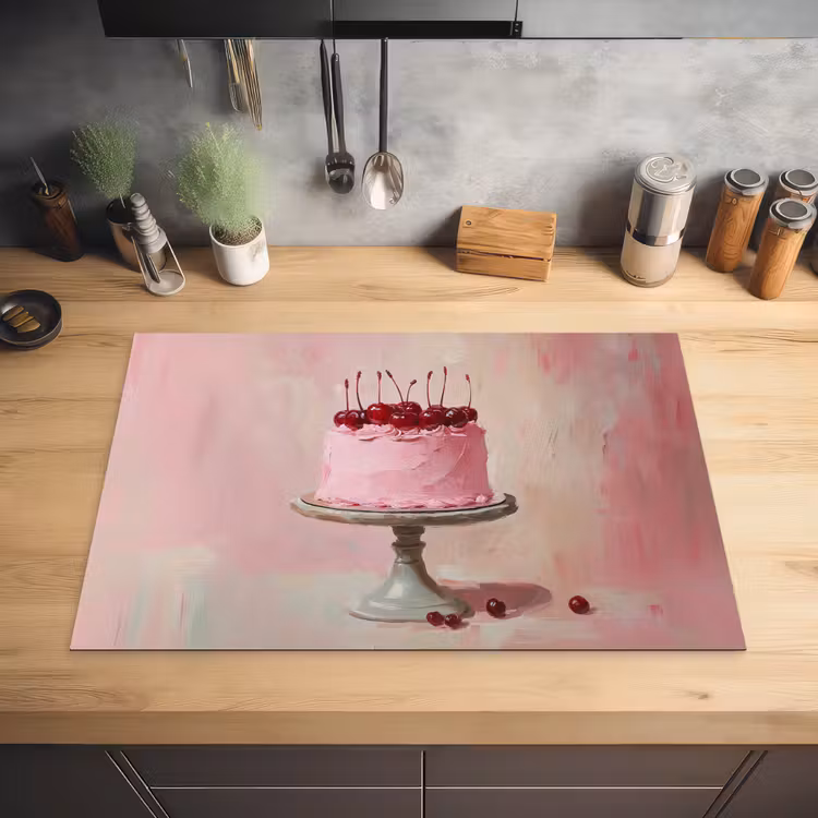 Taart - Pink - Cherry Inductie beschermer vinyl 3mm klein -sfeer5