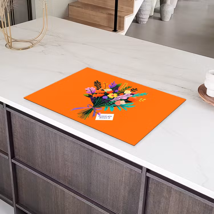 Kaartje - Boeket - Bloemen Inductie beschermer vinyl 3mm klein -sfeer8