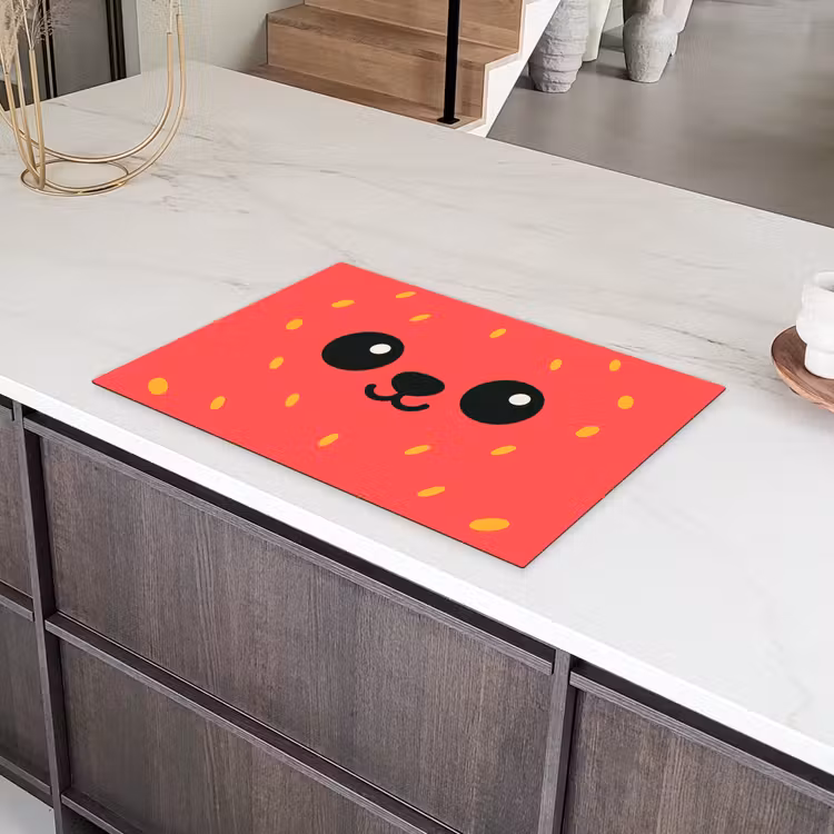 Kat - Aardbei - Cartoon Inductie beschermer vinyl 3mm klein -sfeer8