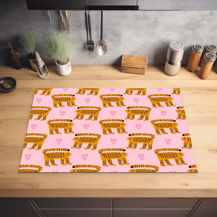 Katten - Roze - Hartjes Inductie beschermer vinyl 3mm klein 276 -sfeer5