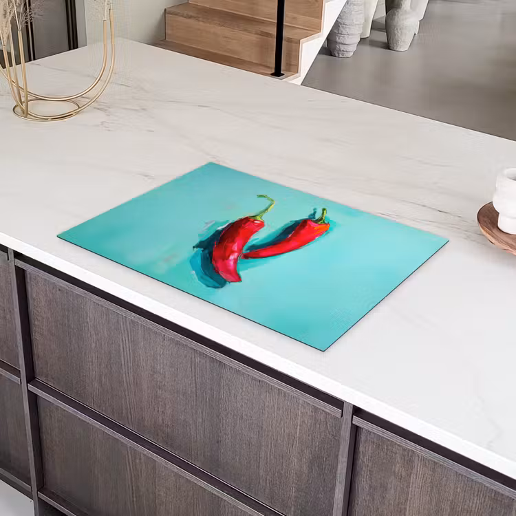 Chilipepers - Geverfd - Rood Inductie beschermer vinyl 3mm klein -sfeer8