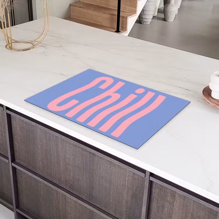 Chill - Roze - Blauw - Golvend Inductie beschermer vinyl 3mm klein -sfeer8