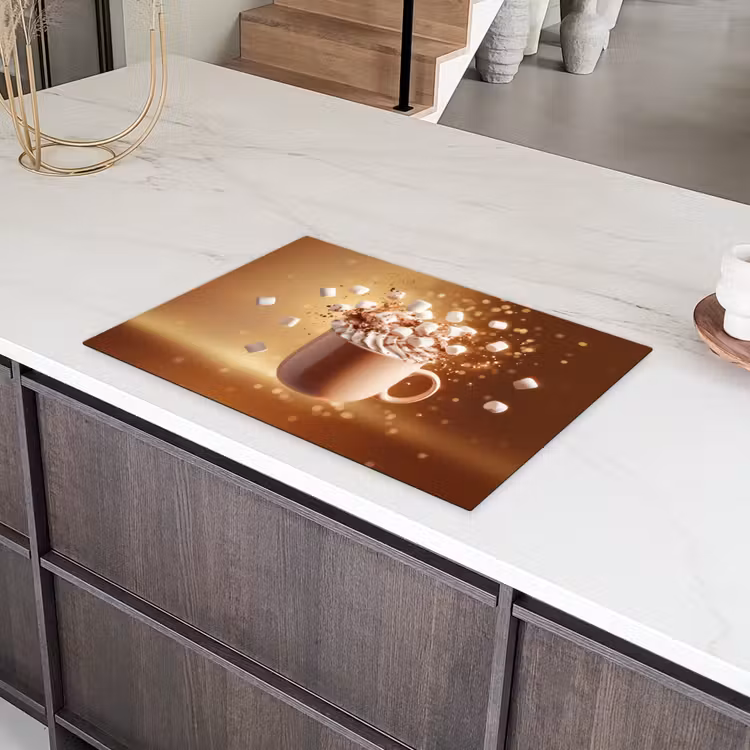 Chocomelk - Drinken - Warm - Bruin Inductie beschermer vinyl 3mm klein -sfeer8