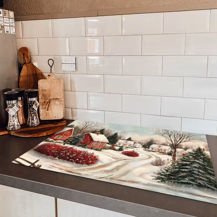 Kerstsfeer - Landelijk - Rood Inductie beschermer vinyl 3mm klein -sfeer3