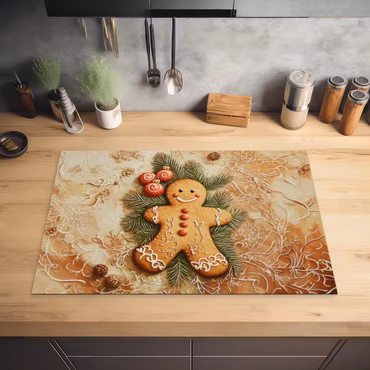 Kerstmis - Koekje - Poppetje - Speculaas Inductie beschermer vinyl 3mm klein -sfeer5