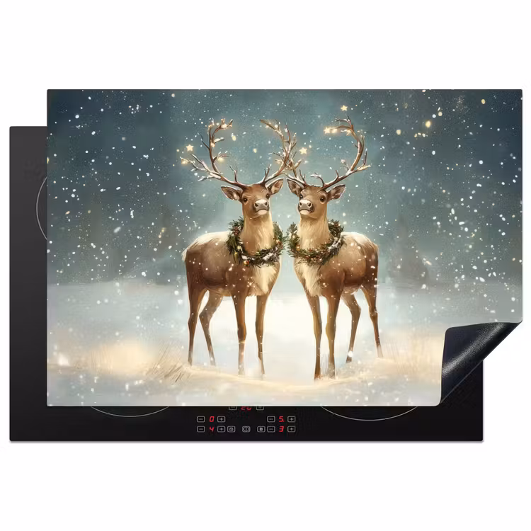 Kerstmagie - Winterwoud - Rendier Inductie beschermer vinyl 3mm klein -3d