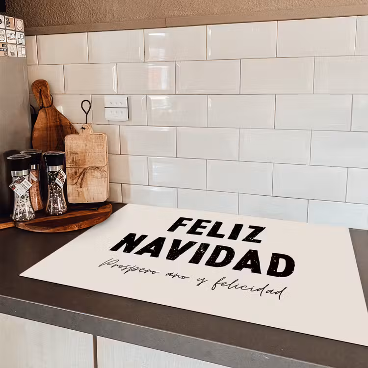 Kerst - Quotes - Feliz navidad - Kerstmis - Feestdagen Inductie beschermer vinyl 3mm klein -sfeer3