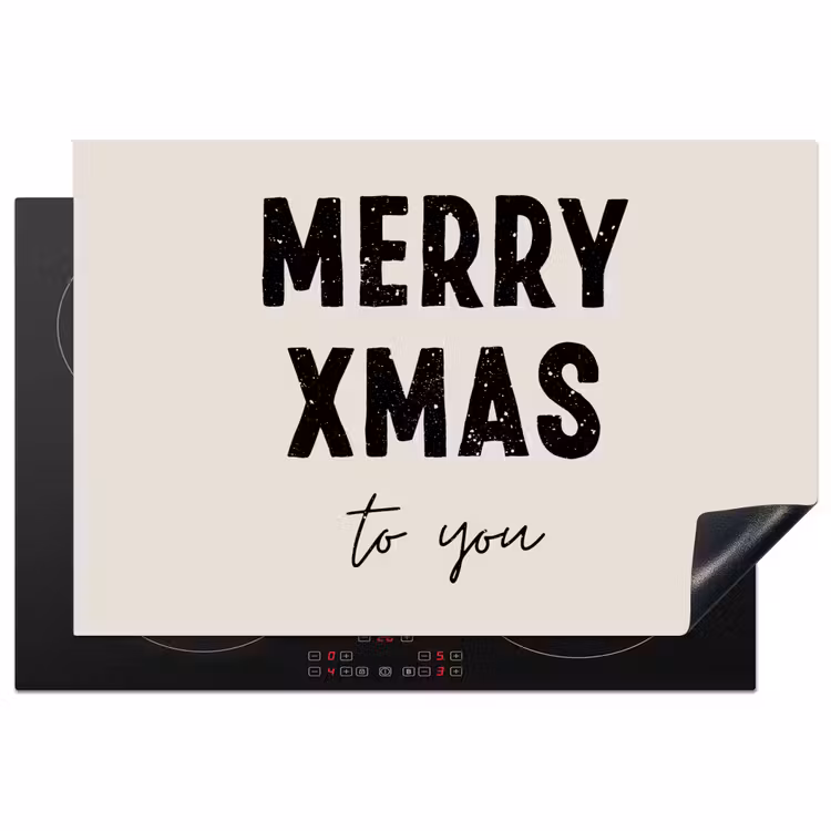 Kerst - Quotes - Merry xmas - Feestdagen - Zwart Inductie beschermer vinyl 3mm klein -3d
