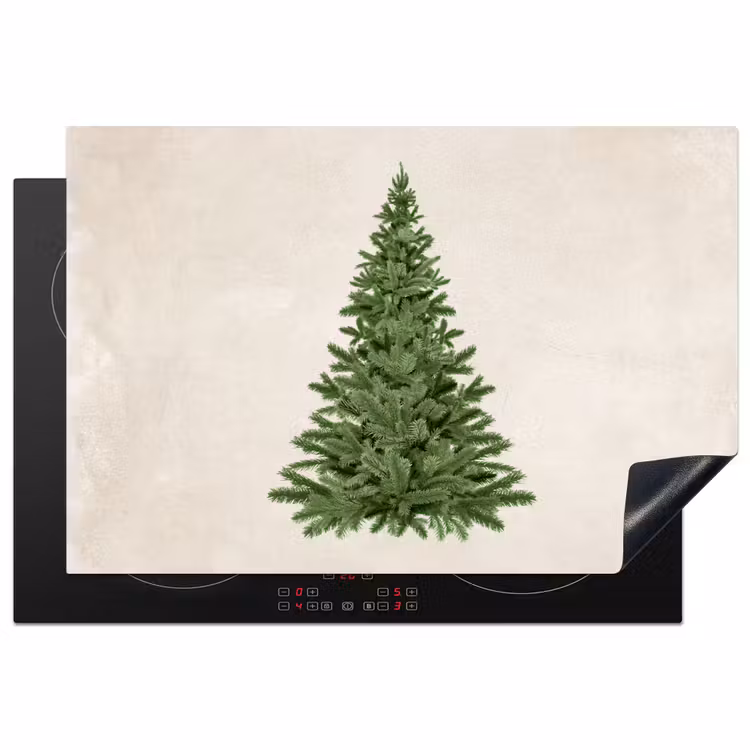 Kerstboom - Groen - Kerstmis - Feestdagen Inductie beschermer vinyl 3mm klein -3d