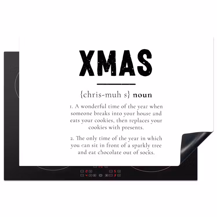 Kerst - Wit - Xmas - Quotes - Feestdagen Inductie beschermer vinyl 3mm klein -3d