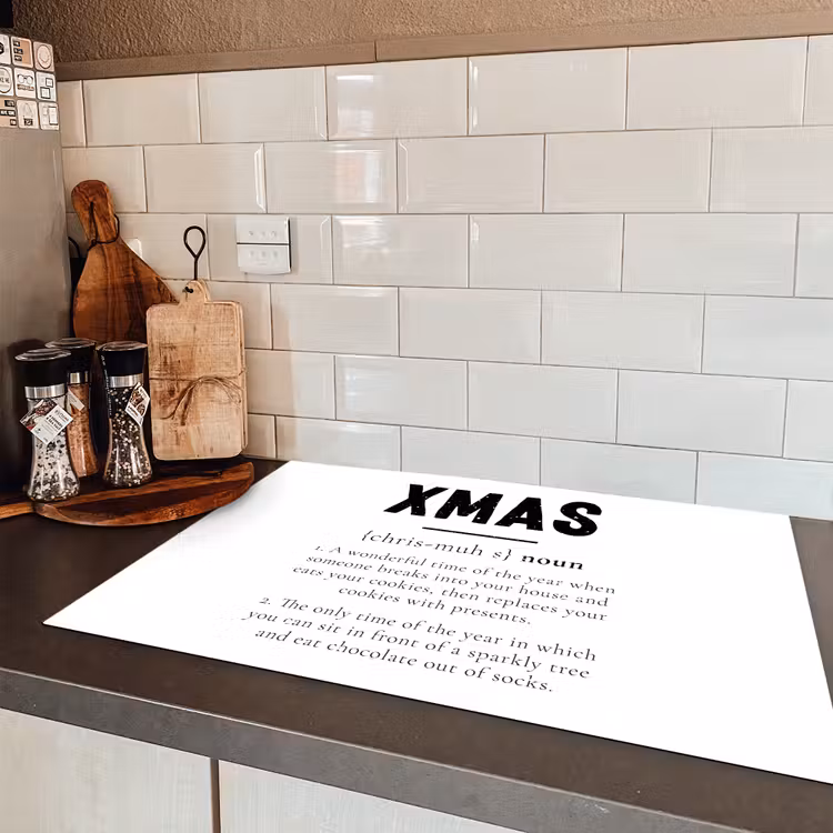 Kerst - Wit - Xmas - Quotes - Feestdagen Inductie beschermer vinyl 3mm klein -sfeer3