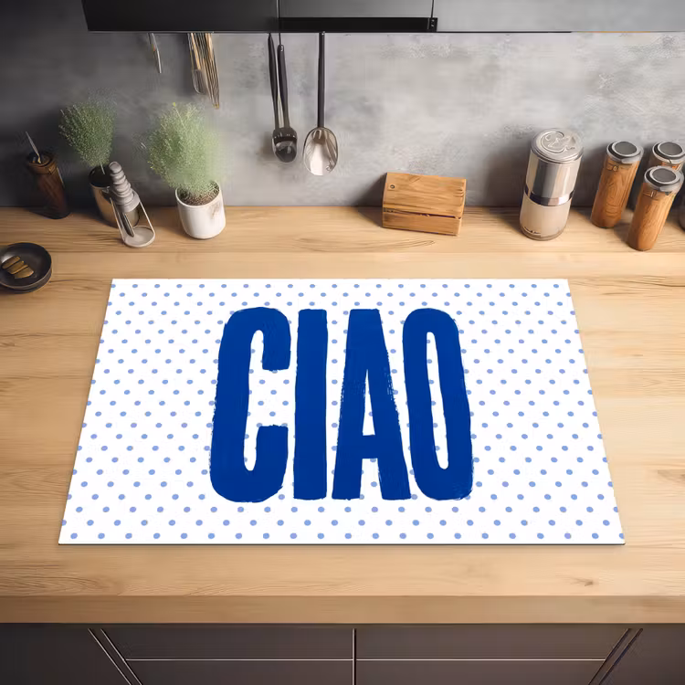 Ciao - Blauw - Stippen Inductie beschermer vinyl 3mm klein -sfeer5