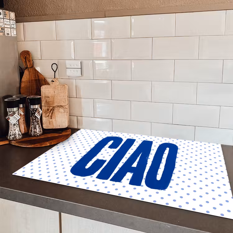 Ciao - Blauw - Stippen Inductie beschermer vinyl 3mm klein -sfeer3