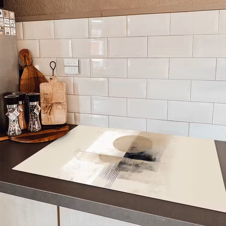 Cirkel - Compositie - Diepte - Beige Inductie beschermer vinyl 3mm klein -sfeer3