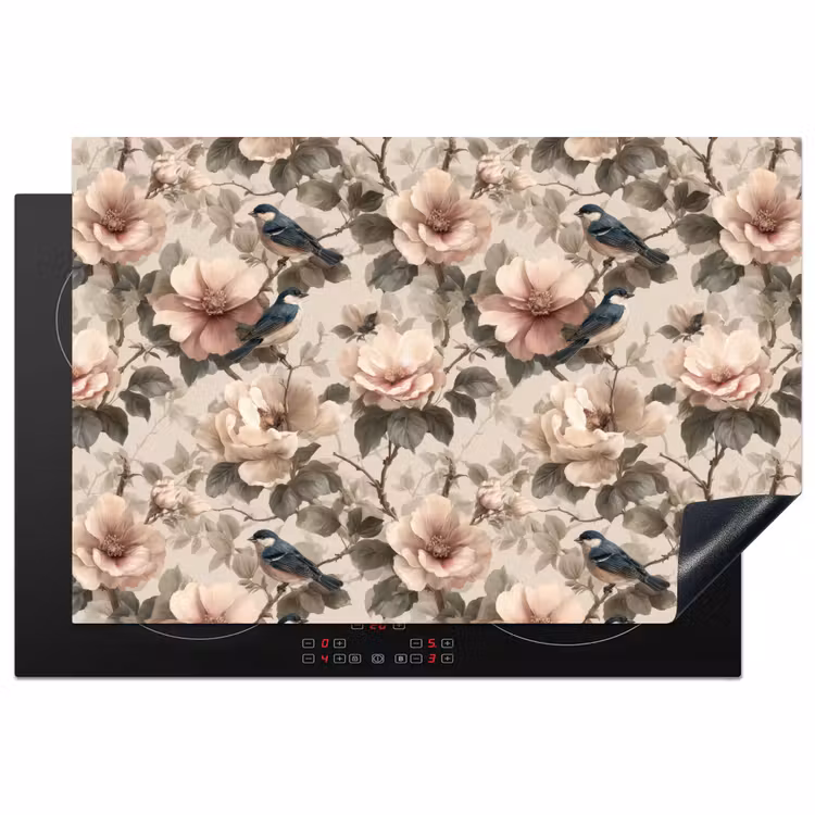 Klassiek - Vogels - Kleurrijk Inductie beschermer vinyl 3mm klein 276 -3d