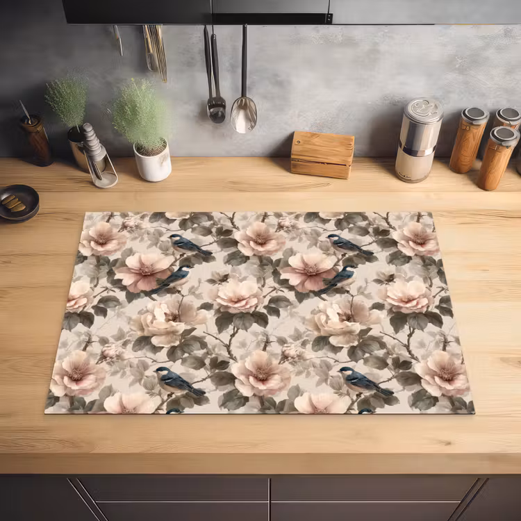 Klassiek - Vogels - Kleurrijk Inductie beschermer vinyl 3mm klein 276 -sfeer5