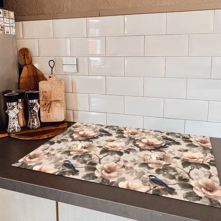 Klassiek - Vogels - Kleurrijk Inductie beschermer vinyl 3mm klein 276 -sfeer3