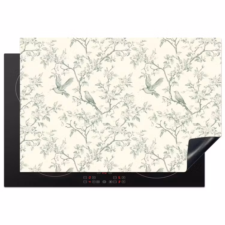 Klassiek - Vogels - Groen Inductie beschermer vinyl 3mm klein 276 -3d