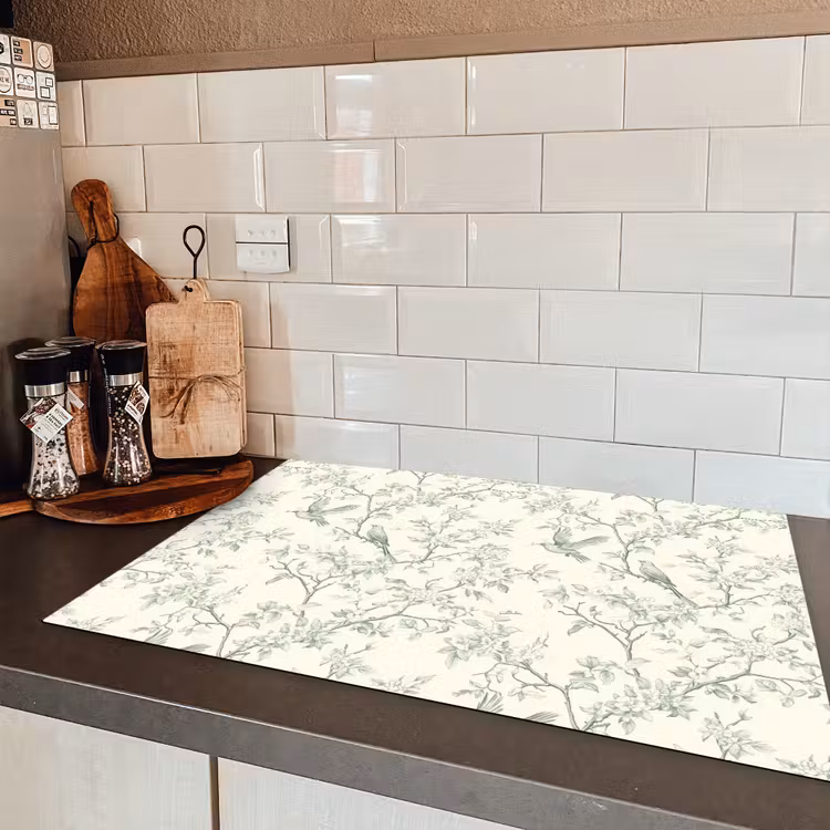 Klassiek - Vogels - Groen Inductie beschermer vinyl 3mm klein 276 -sfeer3