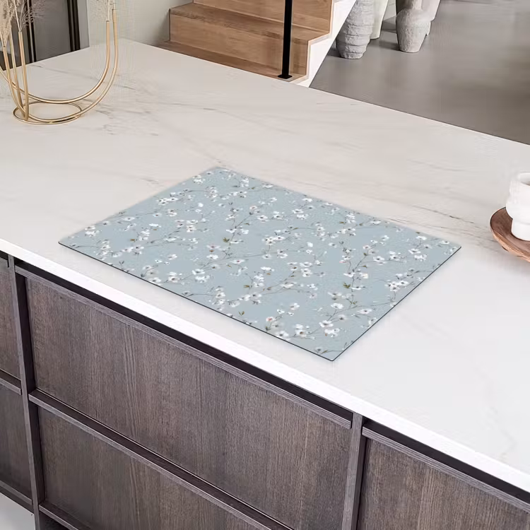 Klassiek - Bloemen - Blauw Inductie beschermer vinyl 3mm klein 276 -sfeer8