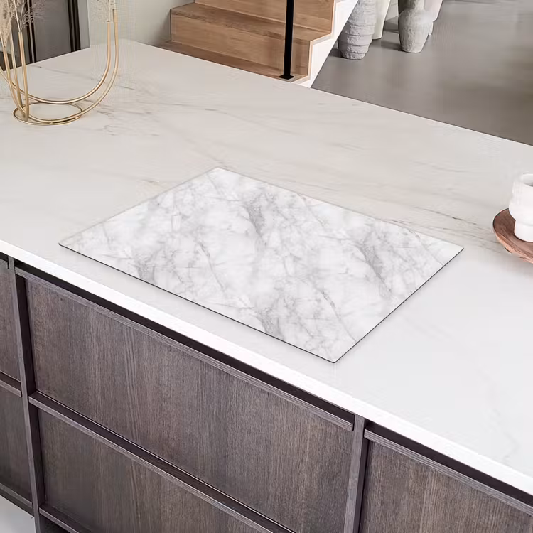 Klassiek - Marmer - Grijs Inductie beschermer vinyl 3mm klein 276 -sfeer8