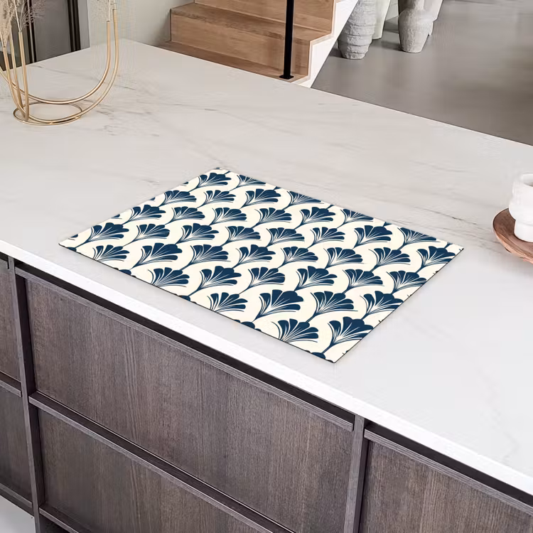 Klassiek - Motief - Blauw Inductie beschermer vinyl 3mm klein 276 -sfeer8