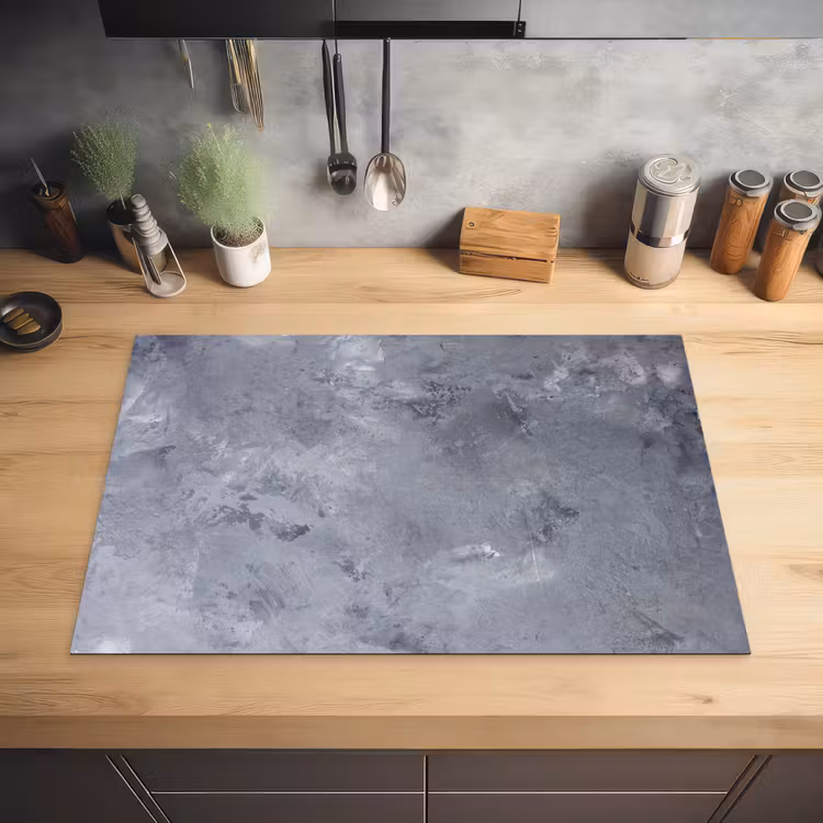 Gewolkt Grijs Tableau Inductie beschermer vinyl 3mm klein -sfeer5