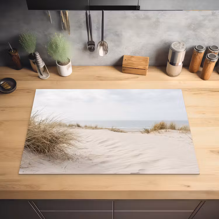 Wolken - Duinlandschap - Zand Inductie beschermer vinyl 3mm klein -sfeer5